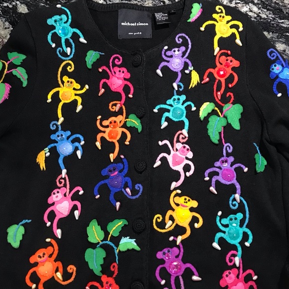 Michael Simon Barrel Full Of Monkeys Cardigan - Women’s Medium - Picture 5 of 10